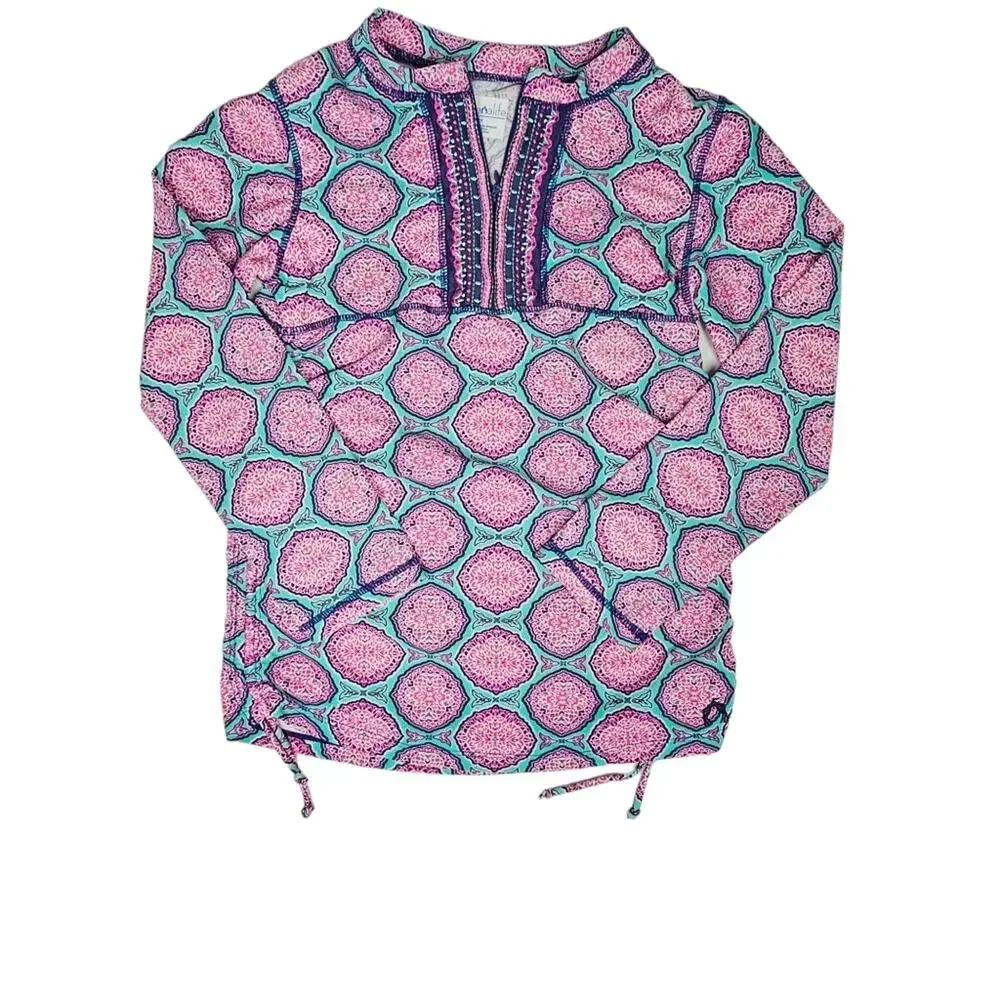 Cabana Life Azalea Shores Girl's Long Sleeve Rash Guard Size 6x